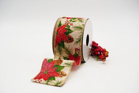 Exquisite Poinsettia Wired Ribbon_KF6347GC-13-183-4_natural